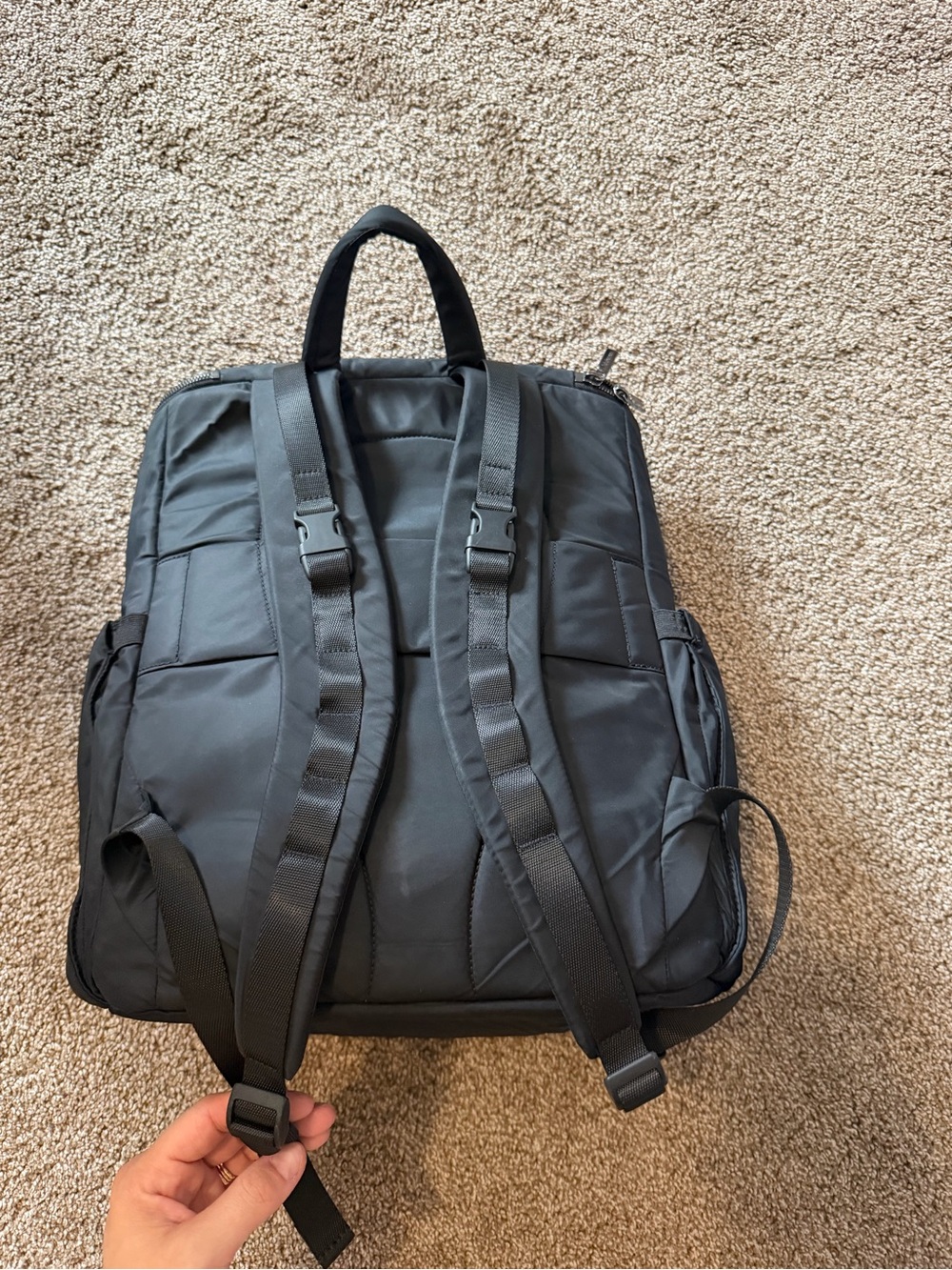 lululemon athletica Black/Graphite Grey Backpack with Silver Hardware - Picture 6 of 14